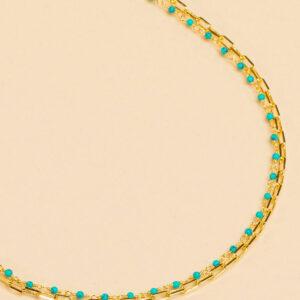 collier inde cable turquoise