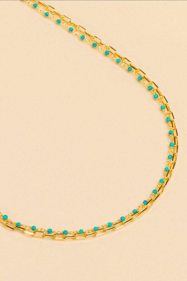 collier inde cable turquoise