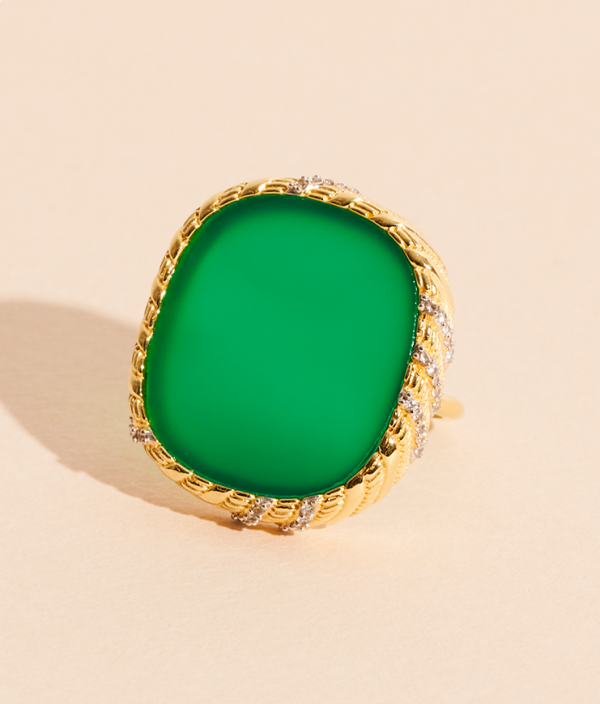 be maad bague dona onyx vert (taille 56)