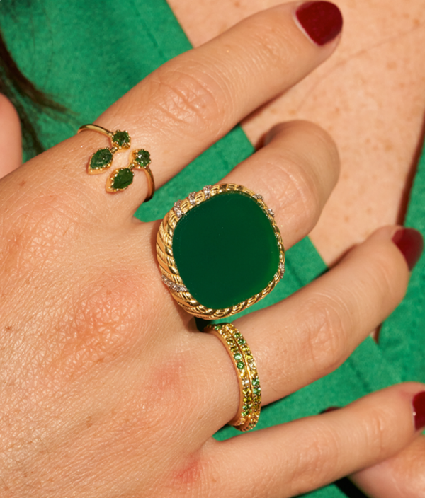 be maad bague dona onyx vert (taille 56)