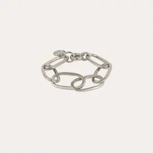 gas bijoux bracelet maille ovale grand modéle argenté