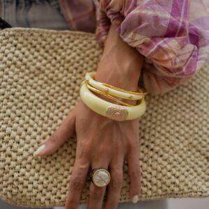 gas bijoux bracelet meknes acetate blanc et doré