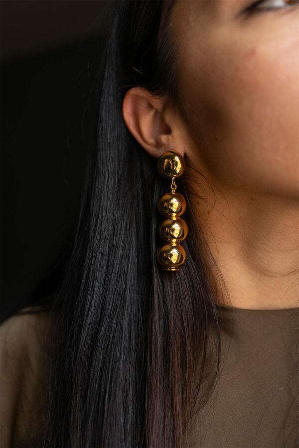 vanessa baroni boucles d'oreilles small beads earring gold