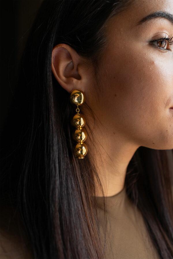 vanessa baroni boucles d'oreilles small beads earring gold