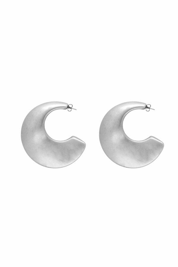 vanessa baroni boucles d'oreilles moon earring silver