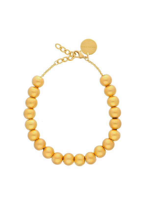 vanessa baroni collier small beads short gold vintage