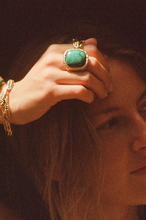 aurélie bidermann bague miki turquoise taille 56