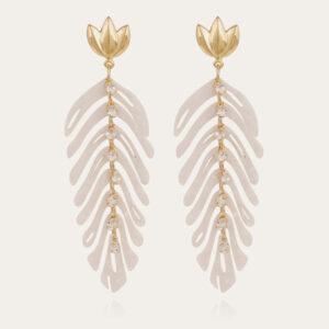 gas bijoux boucles d'oreilles cavallo ecru et strass