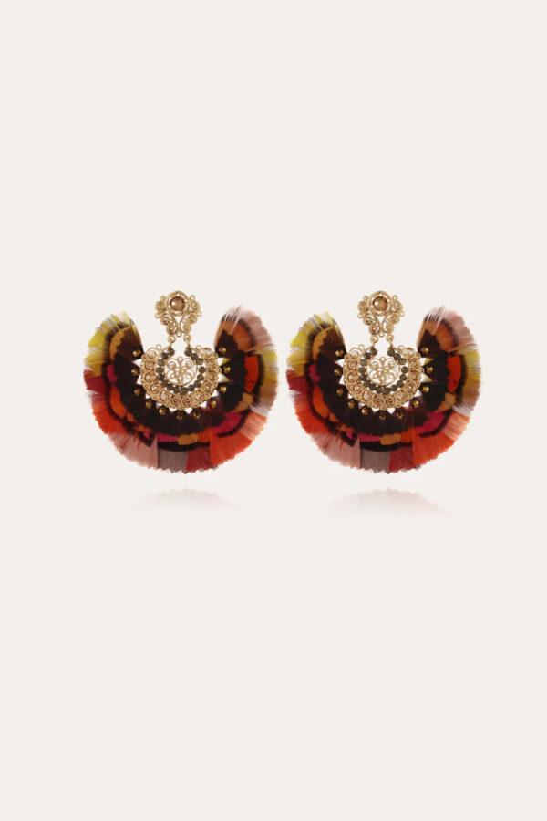 boucles d'oreilles yuca plumes