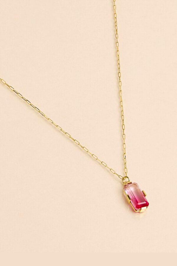 une a une collier rainbow fuchsia