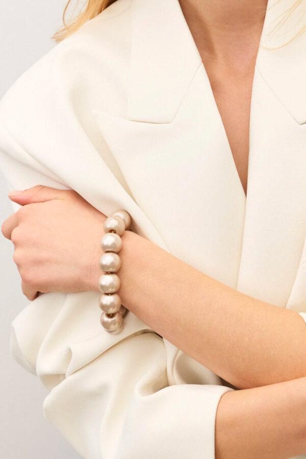 vanessa baroni bracelet beads champagne pearl