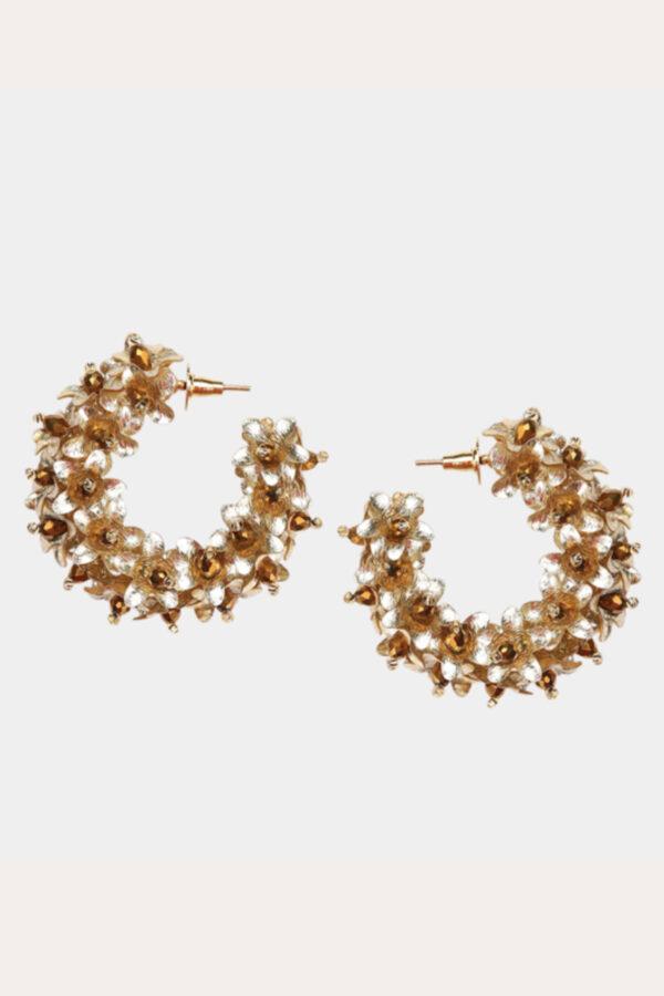 olivia dar boucles d'oreilles flower hoops