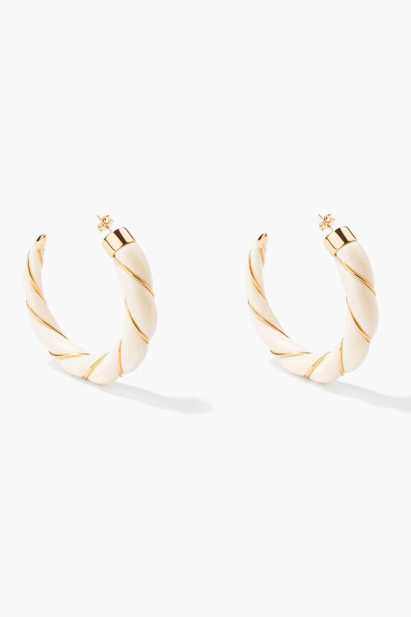 aurélie bidermann boucles d'oreilles diana ivoires