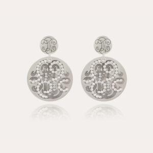 gas bijoux boucles d'oreilles diva strass pm argent