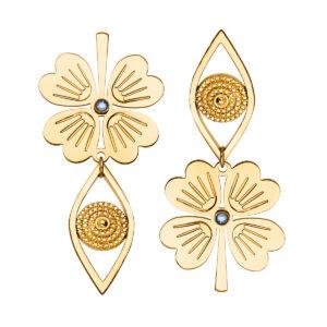 argelouse boucles d'oreilles lucky trèfle oeil