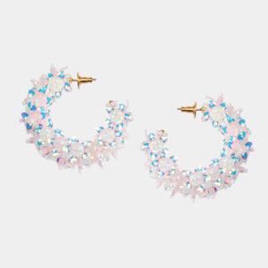 olivia dar boucles d'oreilles flower hoops