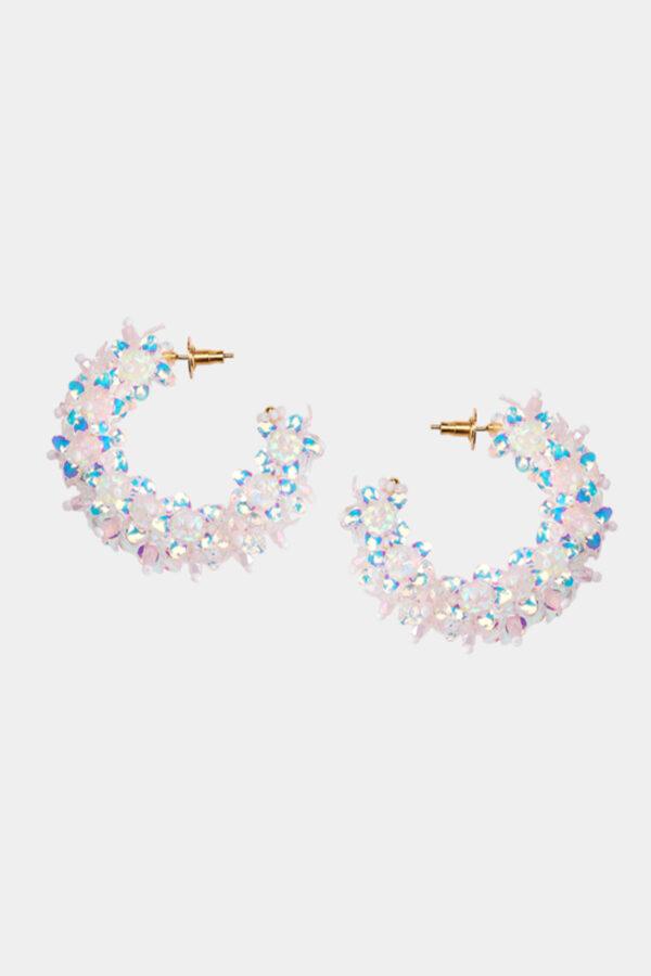 olivia dar boucles d'oreilles flower hoops