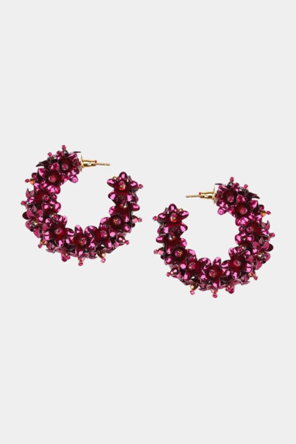 olivia dar boucles d'oreilles flower hoops