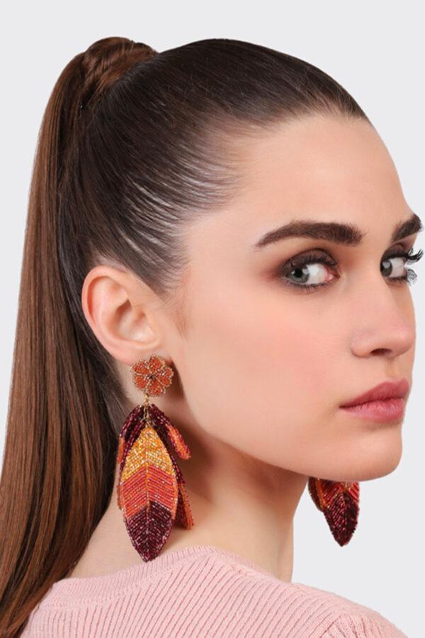 olivia dar boucles d'oreilles leaf