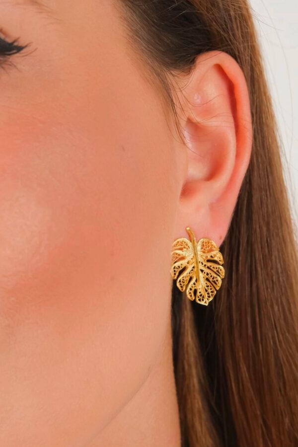 portugal jewels boucles d'oreilles monstera