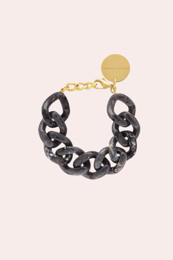 vanessa baroni bracelet flat chain granite marble