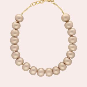 vanessa baroni collier small beads short champagne pearl