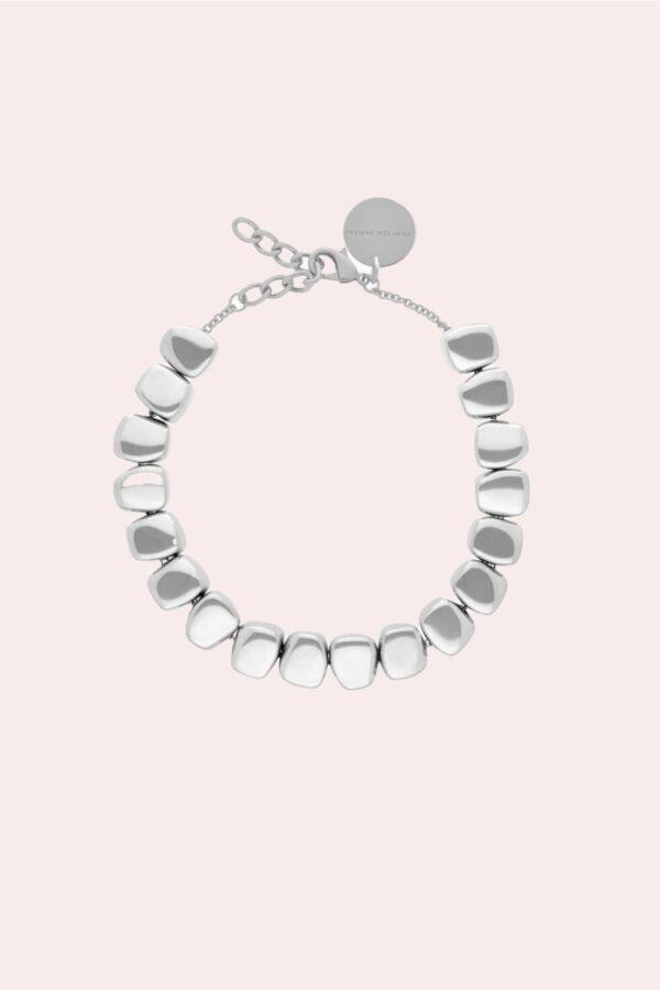 vanessa baroni collier small organic shaped silver