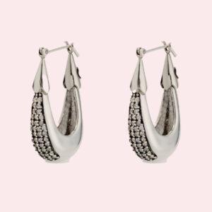 gas bijoux boucles d'oreilles ecume pm strass argentées