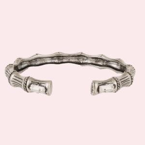 gas bijoux bracelet bambou jonc strass argenté