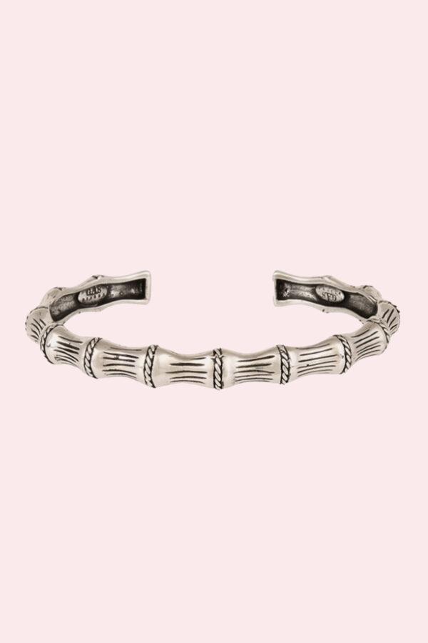 gas bijoux bracelet bambou jonc strass argenté