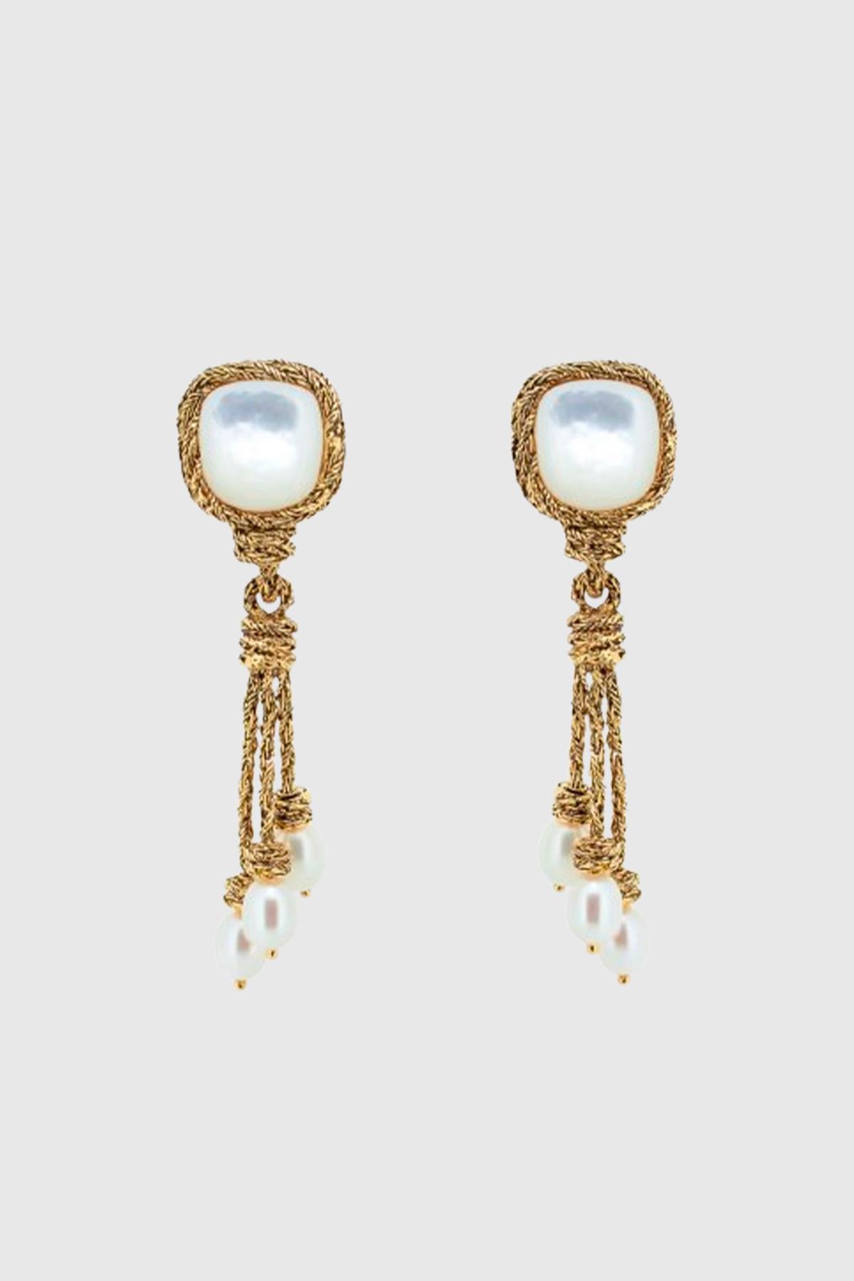 aurelie bidermann boucles d'oreilles miki nacre perle clips