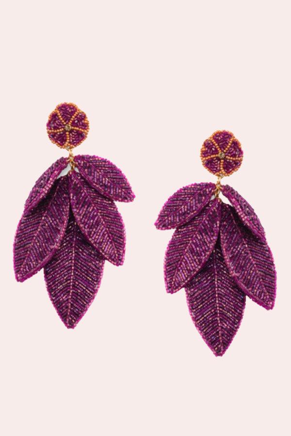 olivia dar boucles d'oreilles leaf
