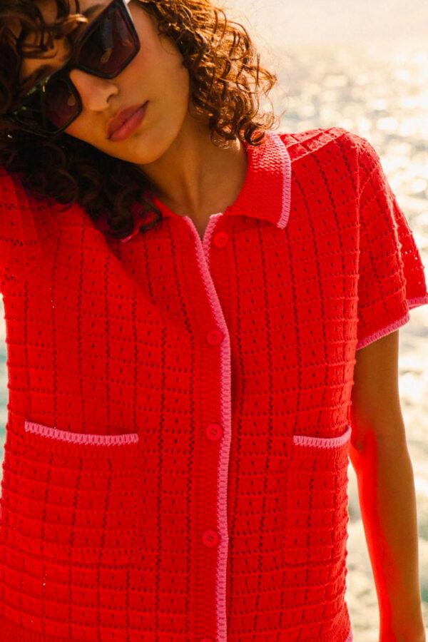 petite mendigote chemise mino maille fraise