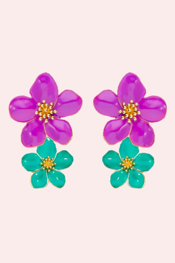 argelouse boucles d'oreilles hibiscus double