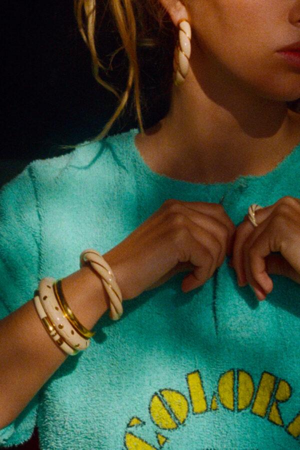 aurélie bidermann bracelet diana résine ivoire l