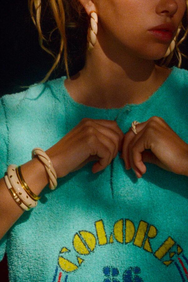 aurélie bidermann bracelet positano ivoire m