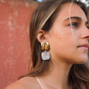 gas bijoux boucles d'oreilles rainbow square clip