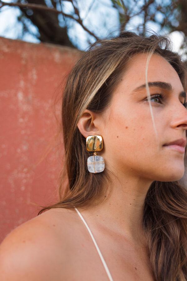 gas bijoux boucles d'oreilles rainbow square clip