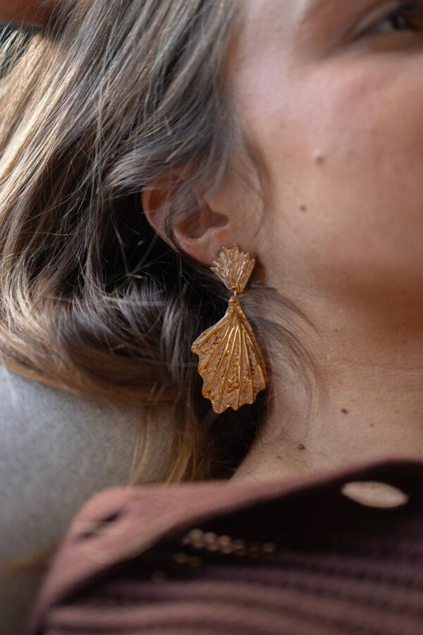 gas bijoux boucles d'oreilles shell double émaillé