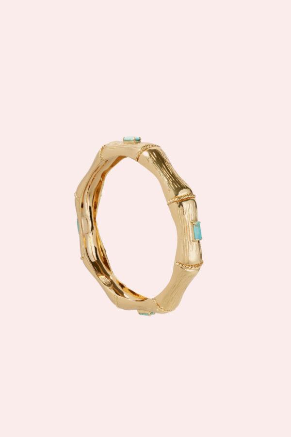 gas bijoux bracelet bambou strass turquoise