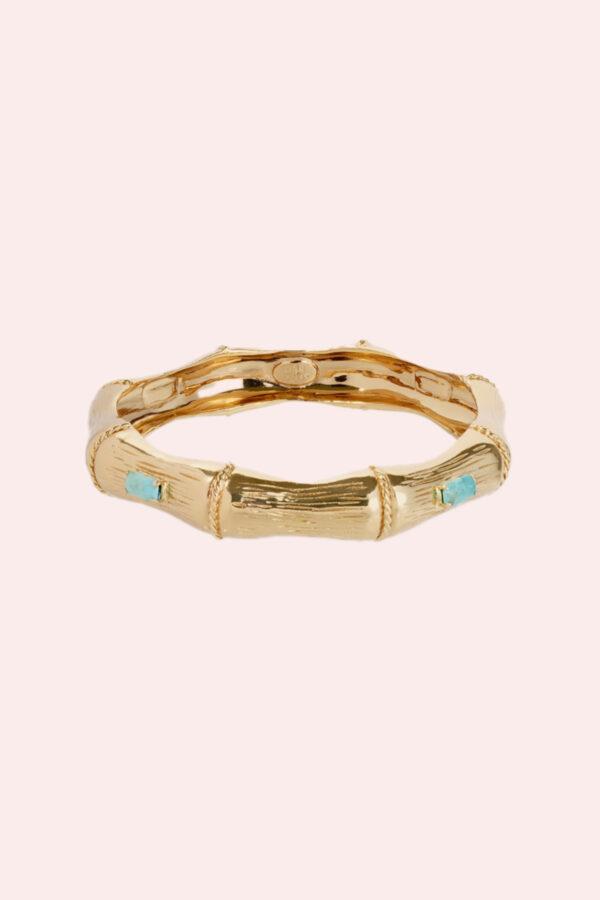 gas bijoux bracelet bambou strass turquoise