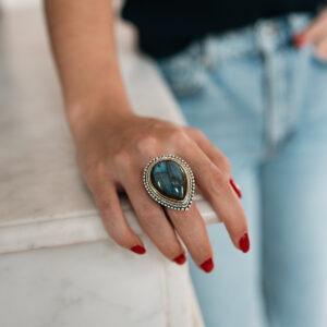 jalan jalan bague labradorite j896