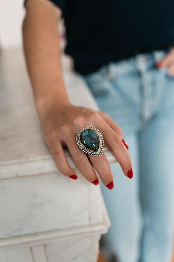 jalan jalan bague labradorite j896