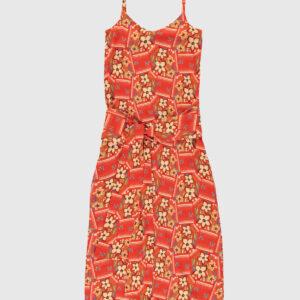 sisters department robe longue flower print red