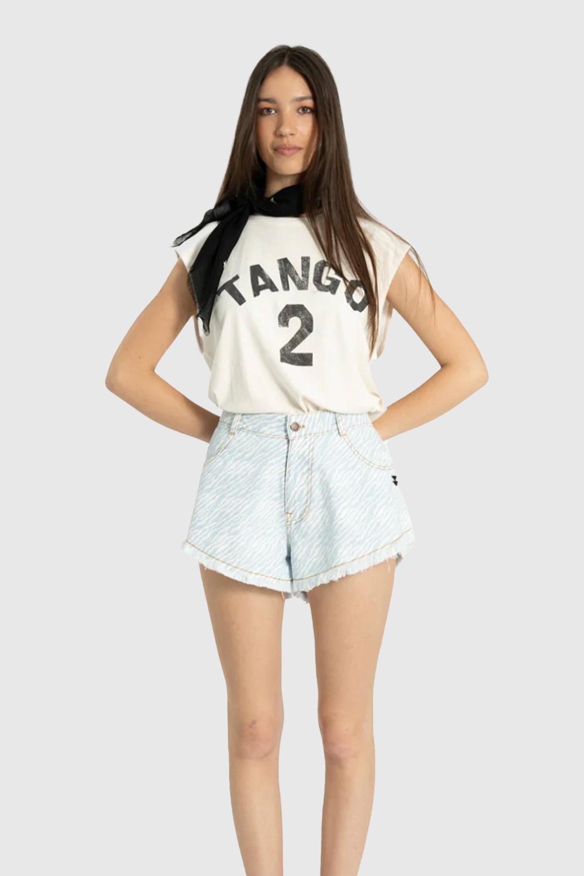 sisters department t shirt sleeveless tango print