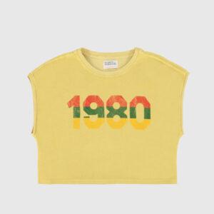 sisters department t shirt top round neck 1980 print /sand