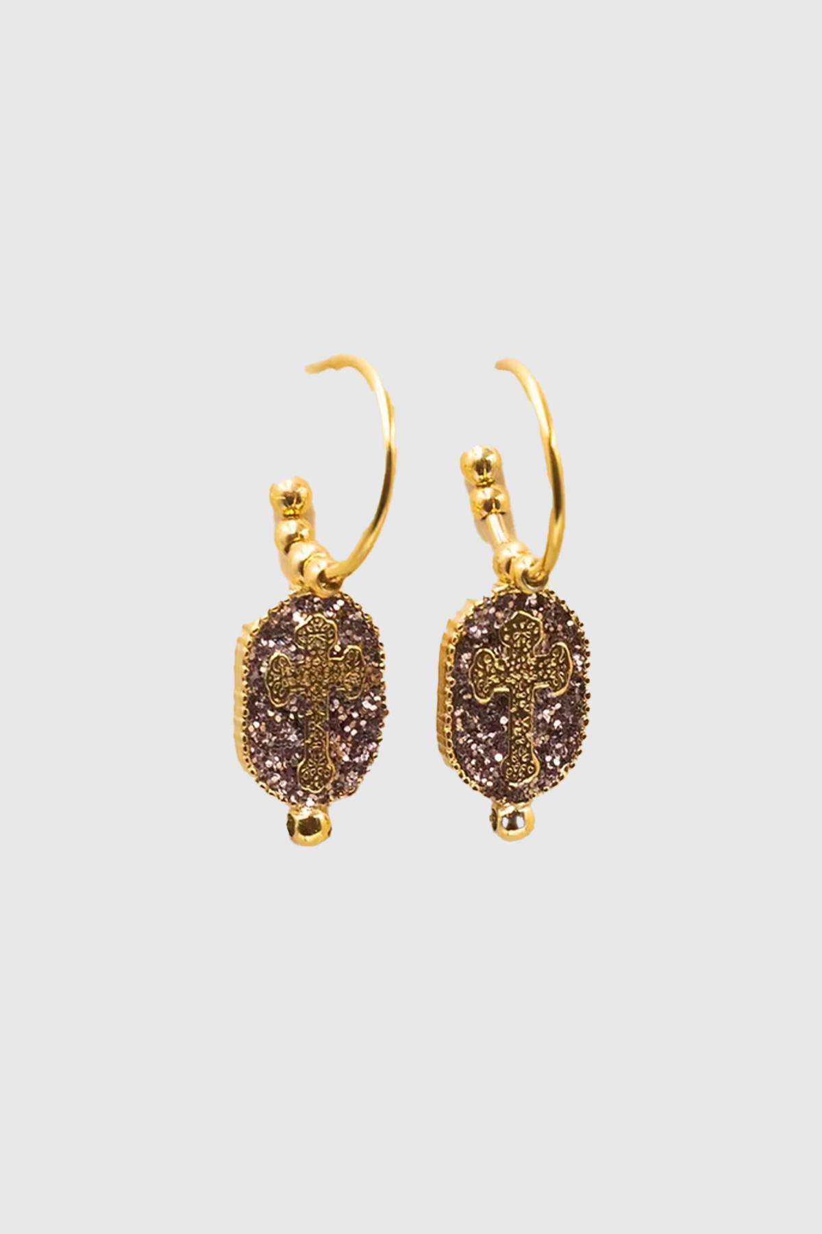 amadrina boucles d'oreilles croix