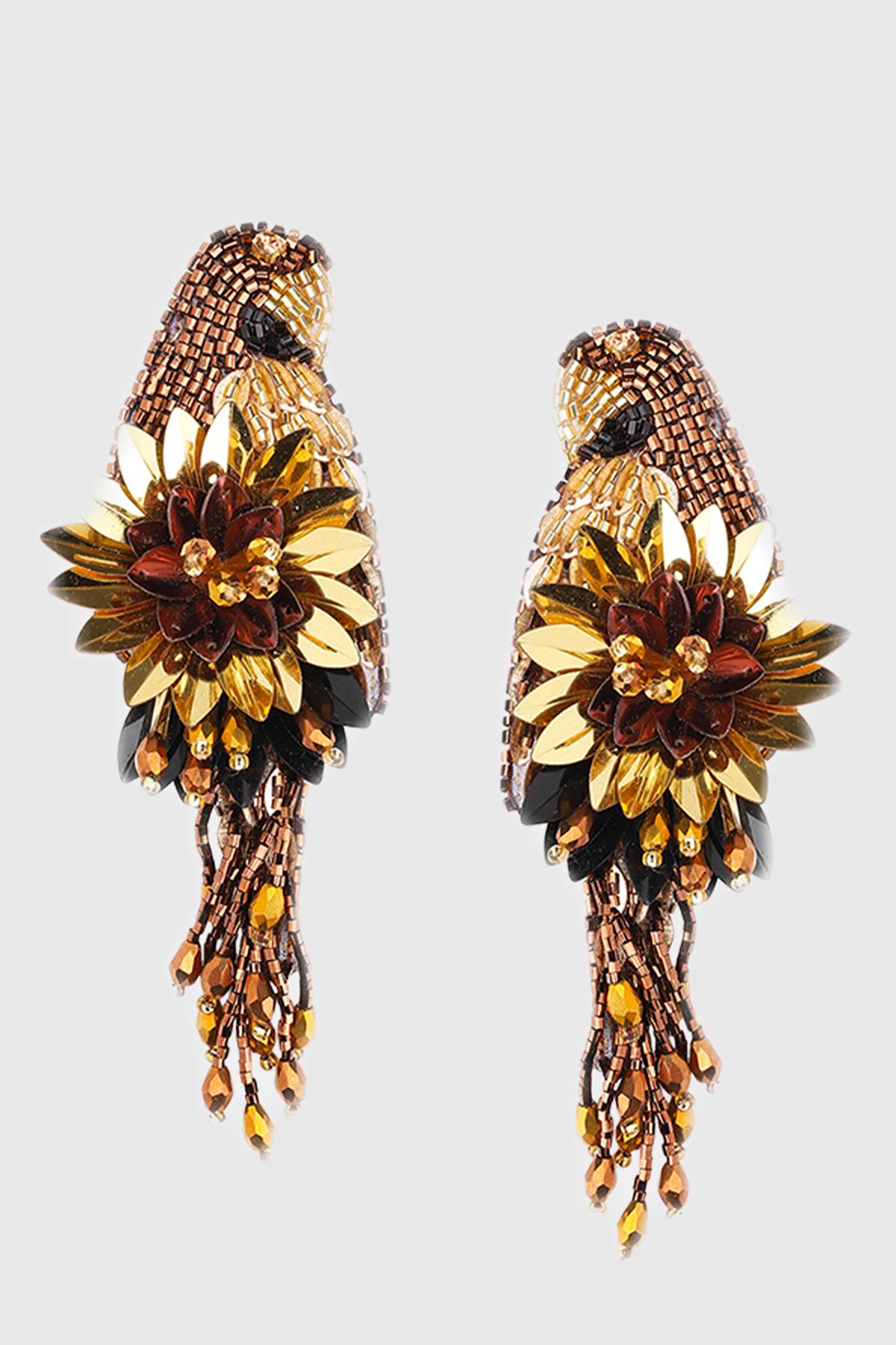 olivia dar boucles d'oreilles parrot gold