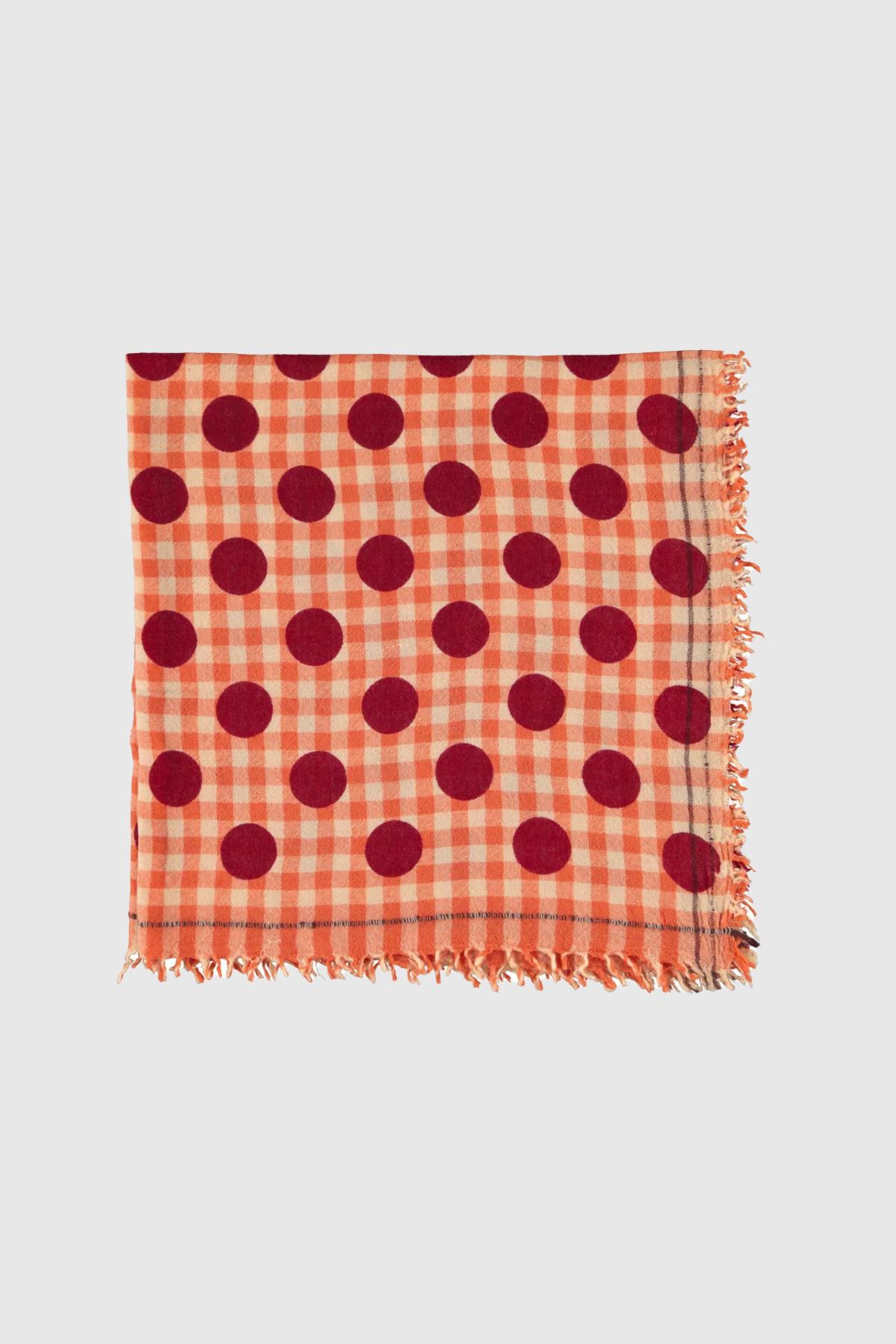 sisters departement echarpe orange checkered w/ polka dots